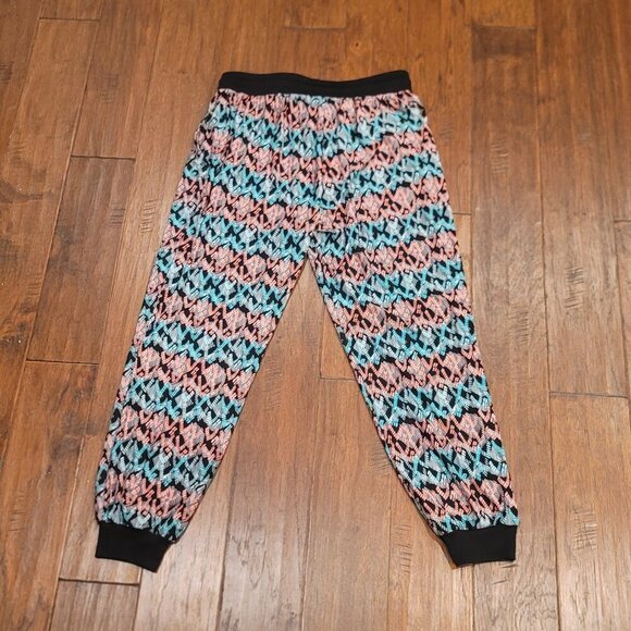 Black/Blue/Pink Patterned Sweatpants - Size L - Picture 4 of 8